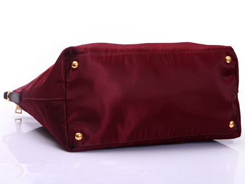 2014 Prada tessuto nylon shopper tote bag BN2107 wine red